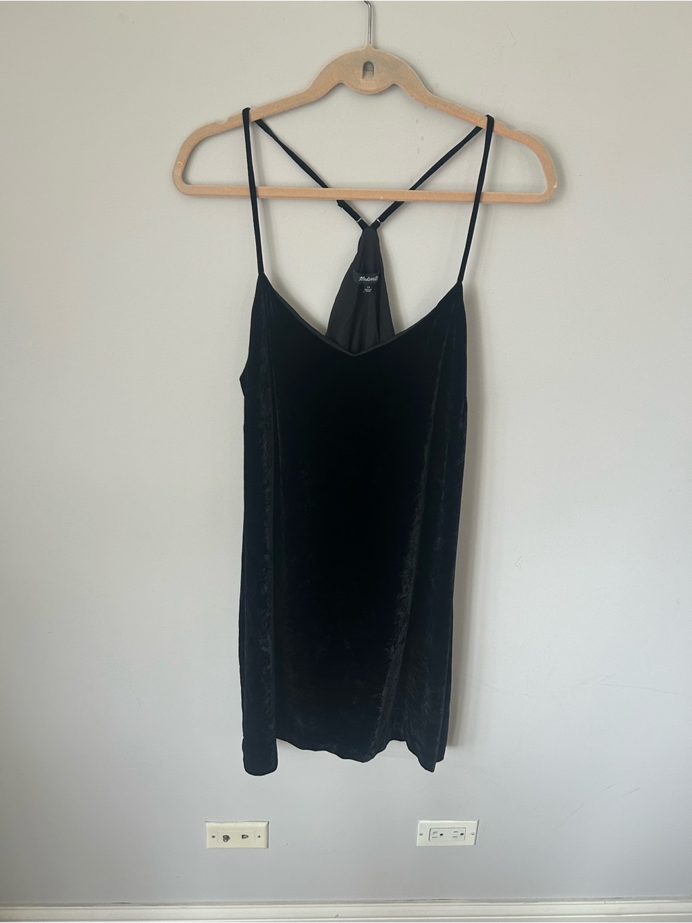 Madewell Black Velvet Slip Dress Sz 10